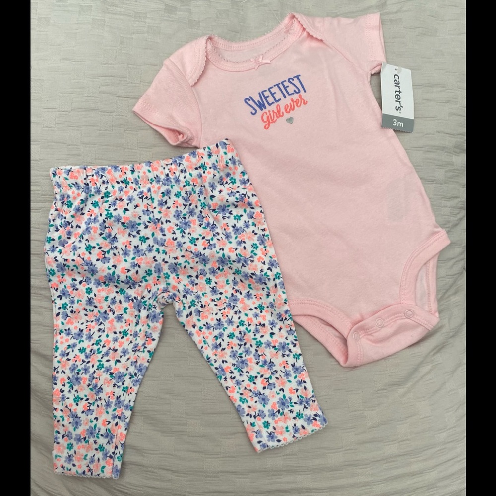Carter’s Elephant Sweetest Girl Ever Outfit Size 3M